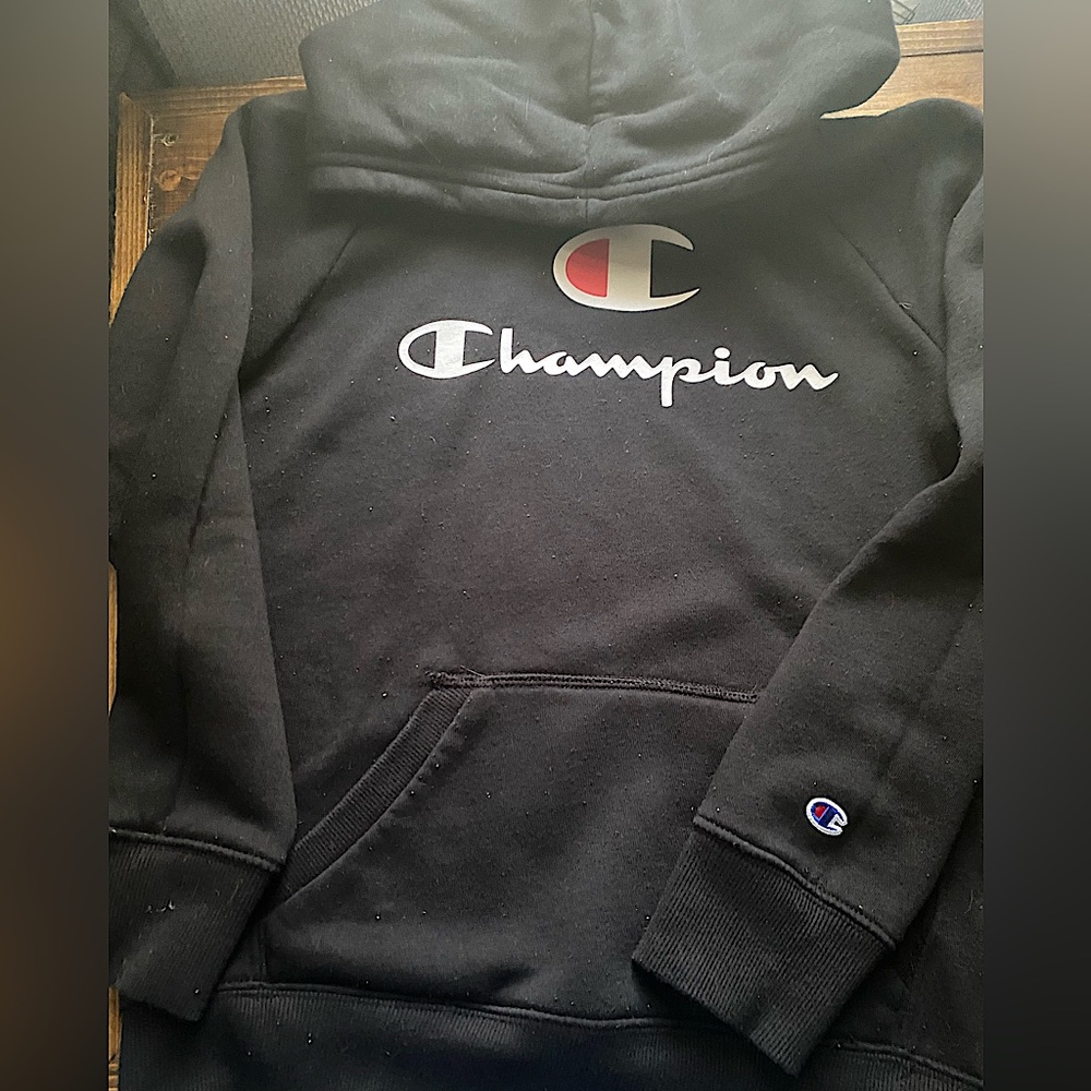Girls Black Champion hoodie